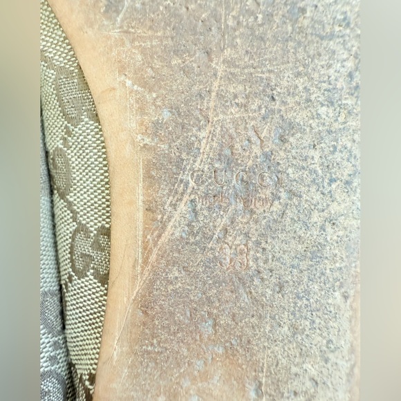 Gucci Brown white bow embellished Canvas GG supreme ballet flats EU 38 - Picture 6 of 7